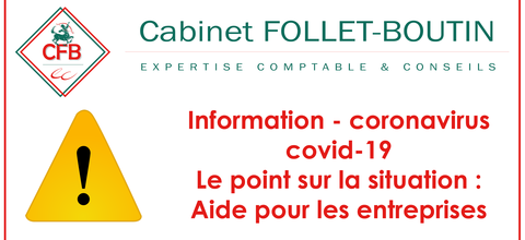 Information coronavirus - 20/03/2020 - Aide de 1500 € pour les entreprises